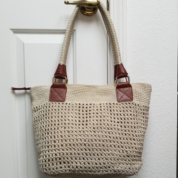 the sak crochet double handle shopper